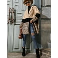 thumbnail image 7 of Leopard Color Block Longline Teddy Coat, 7 of 7