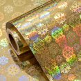 thumbnail image 1 of Papel de regalo Retrify Gold Snowflake, 43 x 10 m, holográfico, 1 of 7