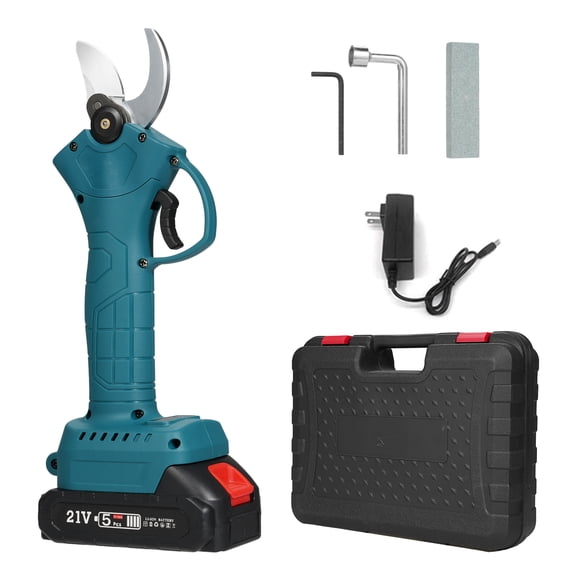 Mistaha Sécateur Électrique au Lithium 21V - Coupe-Branches Portatif Sans Fil pour Tailler les Arbres de Jardin, Verger et Cour jusqu'à 30mm de Diamètre - Couleur Bleue - Options de Prise US/EU/UK - Puissance 600W