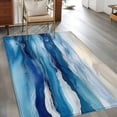 thumbnail image 2 of Ocean Waves Area Rugs 4x6 ft Gradient Blue White Marble Waves Washable Rug Non Slip Indoor Carpet Absorbent Floor Mat for Living Room Bedroom Dining Room, 2 of 9
