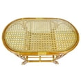 thumbnail image 7 of SK New Interiors Pelangi Coffee Oval Table w/ Glass Top Natural Rattan Wicker ECO Handmade Design, Colonial, 7 of 7