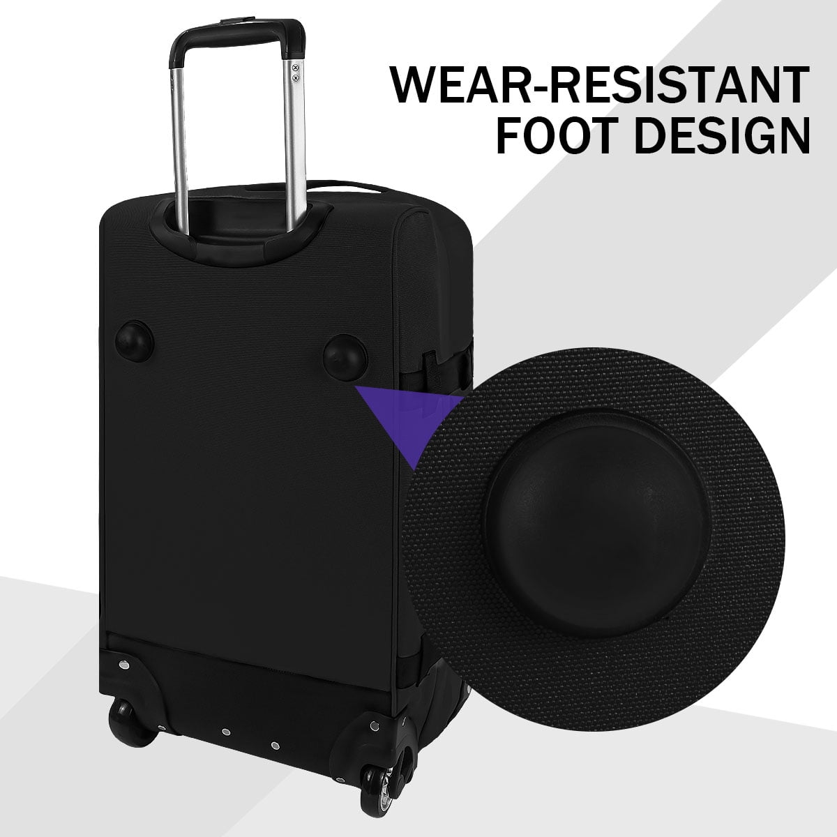 3 Piece Softside Luggage Set, Heavy-Duty Water-Resistant Softshell Suitcase with Wheels, 20"/26"/30" Lightweight Rolling Luggage Bag, Black,TA510