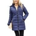 thumbnail image 4 of Lumento Down Coats for Women Casual Hoodies Puffer Jacket Winter Fall Warmth Water-Resistant Long Sleeve Outwear Dark Blue 4XL, 4 of 9