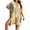 Beige, variant on Besolor Women's Swimsuit Cover up V Neck Crochet Hollow out Ruffle Bathing Suit Coverup Sheer Short Sleeve Beach Dress
