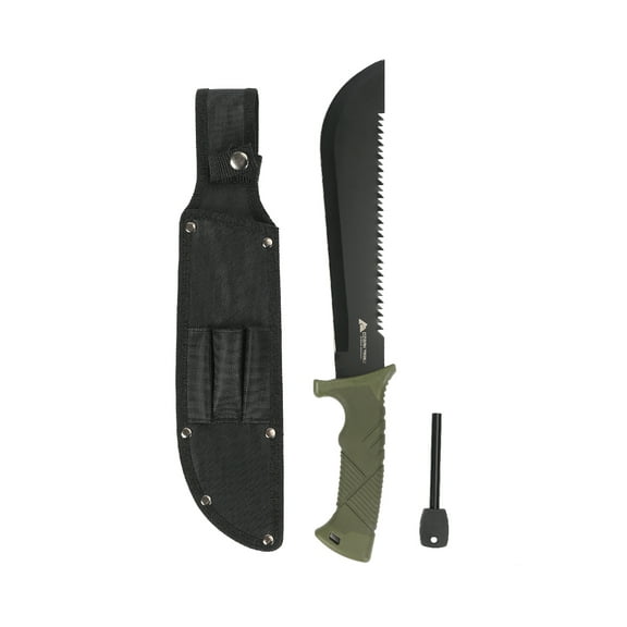 Ozark Trail 10" Machete with Saw Teeth, Fire Starter, Model 89031