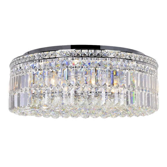 CWI Lighting Colosseum 10 Light Metal Indoor Flush Mount in Chrome