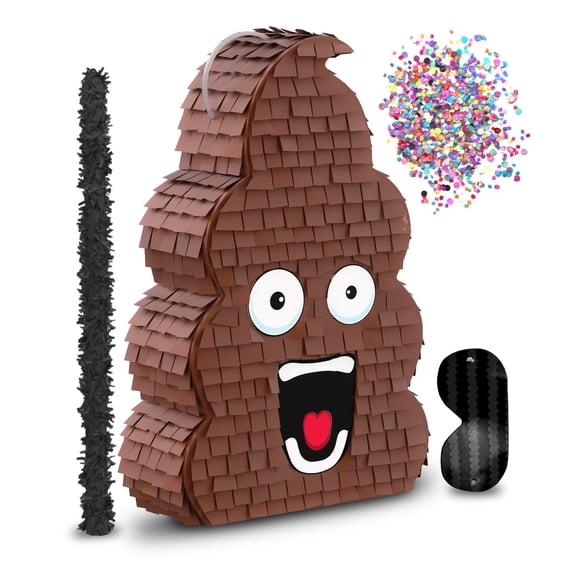 Jergrim Funny Poop Piñata 4-Piece Set for Birthdays, Party Decor, Kids, Teens & Adults
