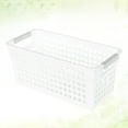 thumbnail image 3 of Panier de Rangement Carré en Plastique Boîte de Rangement pour Bureau à Domicile (Blanc), 3 of 10