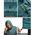 thumbnail image 3 of Mens Down Jacket Packable Water Resistant 5 Pockets Hooded Puffer Jacket Lightweight, 3 of 5