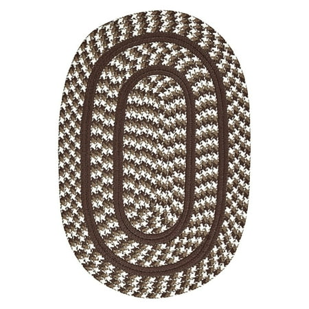 Chocolate Antique Round Rug - Crescent Braided Rug 7-Piece Set with Room Size Rug and Accessories, Chocolate