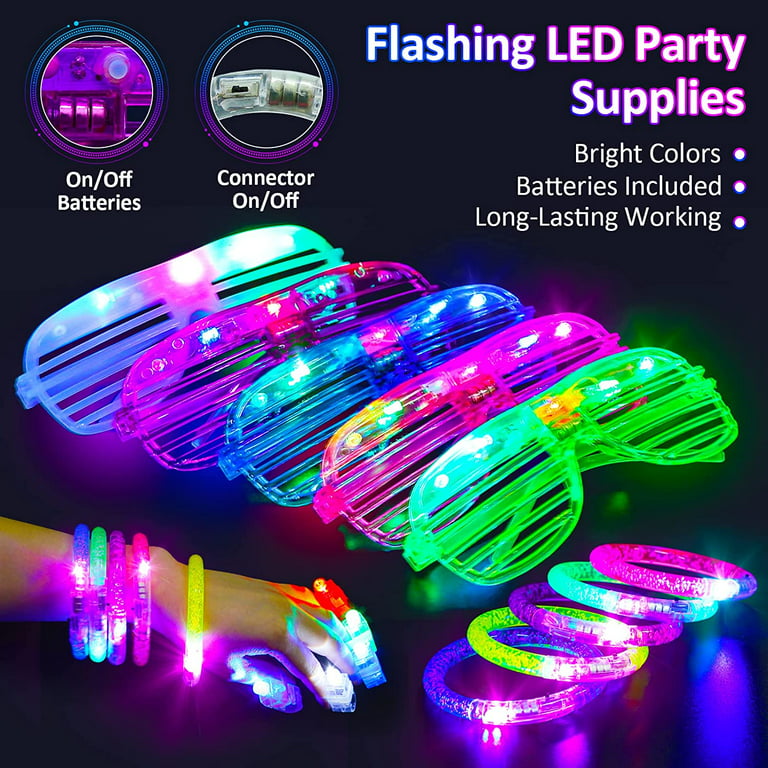 100 Bulk LED Personal Party Finger Light Flashlight - 5 Color Assortment -  Ideal New Years Eve Party Light