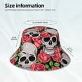 thumbnail image 3 of Fotbe Skull and Roses Sombrero Tipo Pescador con Estampado – Sombrero de Sol de Algodón de Moda para Playa, Golf, Pesca, 3 of 6