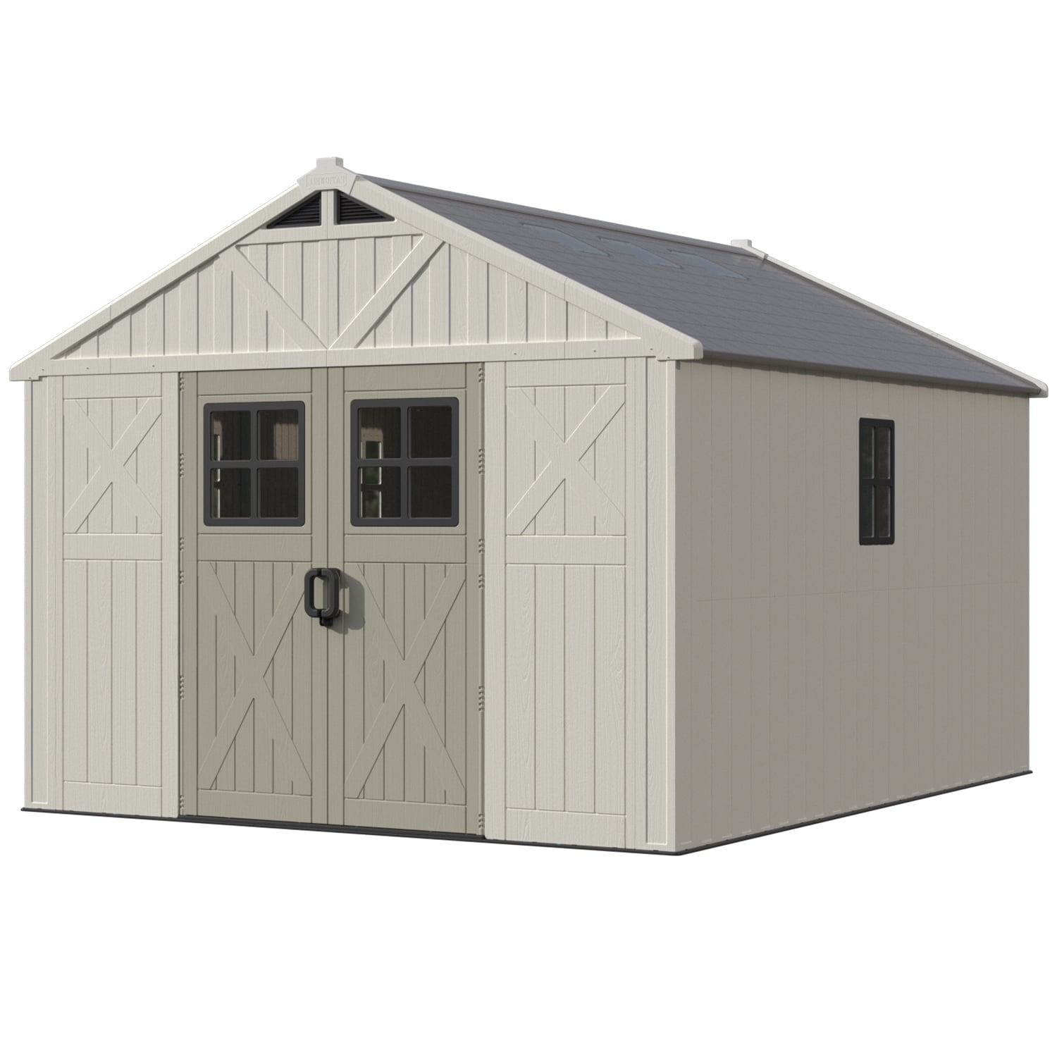 Patiowell 10x12ft Resin Storage Shed with Skylight & Lockable Door – Weatherproof, Spacious Outdoor Shed for Garden & Tools