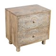thumbnail image 3 of Cory 2-Drawer Solid Wood Nightstand With Metal Glides in Natural Finish, 3 of 3