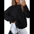 thumbnail image 3 of Suéteres de Cuello Redondo de Punto Extragrandes para Mujer Negro XL, 3 of 8