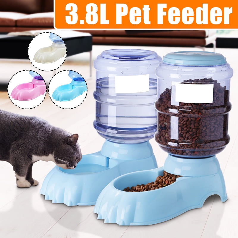 Automatic Pet Water Food Dispenser 3.8L Large Capacity SelfDispensing