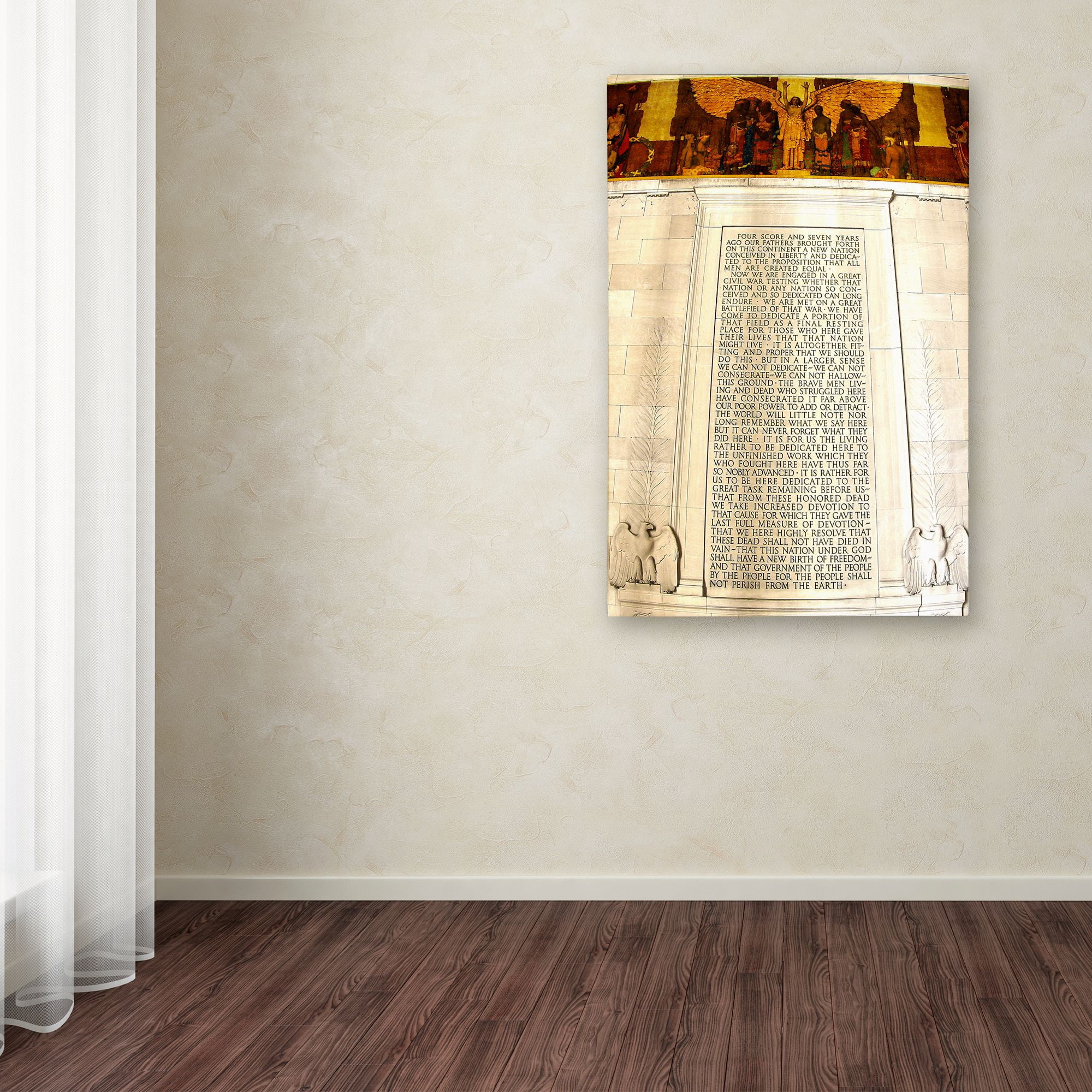 Trademark Fine Art "Gettysburg Address Lincoln Memorial" Canvas Art by CATeyes