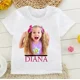 thumbnail image 4 of Camiseta de algodón para niñas 2024, bonita camiseta con estampado de Diana y Roma para niños, ropa de moda de verano para niños, camisetas de manga corta para bebés, 4 of 5