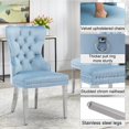 thumbnail image 5 of Foredo Elegant Velvet Chairs Set of 2, Modern Upholstered Wingback Chair with Metal Legs and Button Tufting for Dining Room Living Room, Light Blue, 5 of 10