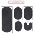 thumbnail image 6 of Home Weavers Double Ruffle Collection 100% Cotton Non-Slip Bathroom Rug Set Machine Washable Bathroom Rug, Bath Rug, U Shaped Contour, Runner, Bathroom Rug, Gray Color 5 Piece Bath Rug set, 6 of 9