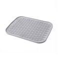 thumbnail image 1 of Salvamanteles pequeño de silicona, mantel individual de silicona antideslizante, tapete para secar platos, tapete de drenaje, agarradera, posavasos resistente al calor, gris, 29,5 x 23,5 cm, 1 of 1