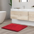 thumbnail image 1 of 1 Small Clara Clark Bath Mat Bathroom Rug - Absorbent Memory Foam Bath Rugs - Non-Slip, Thick, Cozy Velvet Feel Microfiber Bathrug, Plush Shower, Toilet- Floor Bathmats Carpet - Red - 17"x24", 1 of 4