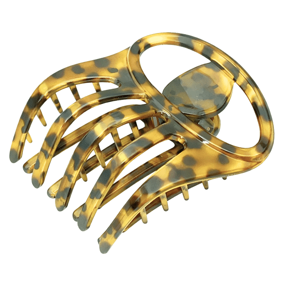 Parcelona French Curvy Oval Paw Medium Cellulose Hair Claw for Women and girls