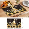 thumbnail image 6 of Yellow Gnomes Placemats Set of 4 Sunflower Bee Brown Wood Abstract Art Place Mats Indoor Wipeable Table Mats Washable Cloth Dining Table Placemats for Kitchen Holiday Party Home Decor 13x19 Inch, 6 of 9
