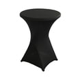 thumbnail image 1 of Nappe de Table Cocktail en polyester Noir 24x43 Pouces Ajustée Ronde pour Bar Extensible Housses de Table Cocktail Haut pour Banquet Fête Extérieure Mariage Bar Fond Rond Noir, 1 of 5