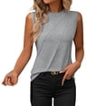 thumbnail image 1 of Débardeurs & Camisoles pour Femmes Soldes Débardeur Mélangé pour Femmes Couleur Unie Col Rond Sans Manches Mode Été Haut Décontracté, 1 of 5