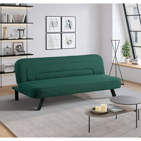 Serta Fletcher Modern Twin Futon, Green Woven Fabric