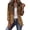 Brown-A, variant on Women's Ruffle Jacket Lapel Double Breasted Open Front Print Cardigan Fashion Vintage Causal Outwear (M, Beige)