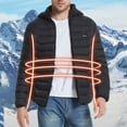 thumbnail image 4 of QATAINLAV Mens Womens Heated Jackets for Winter Outdoor Hunting 19 Zones Electric Heating Hooded Coat with Pocket Black XXL,, 4 of 10