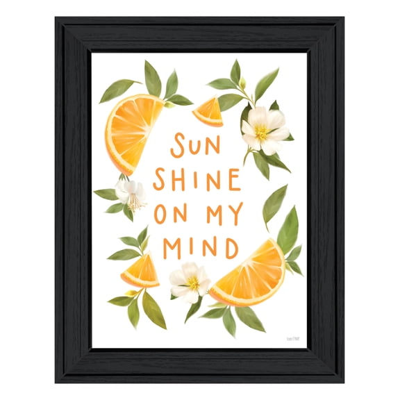 Trendy Decor 4U "Sun Shine on My Mind" Framed Wall Art, Modern Home Décor Black Framed Print for Living Room, Bedroom & Farmhouse Wall Decoration by House Fenway 15"x19"