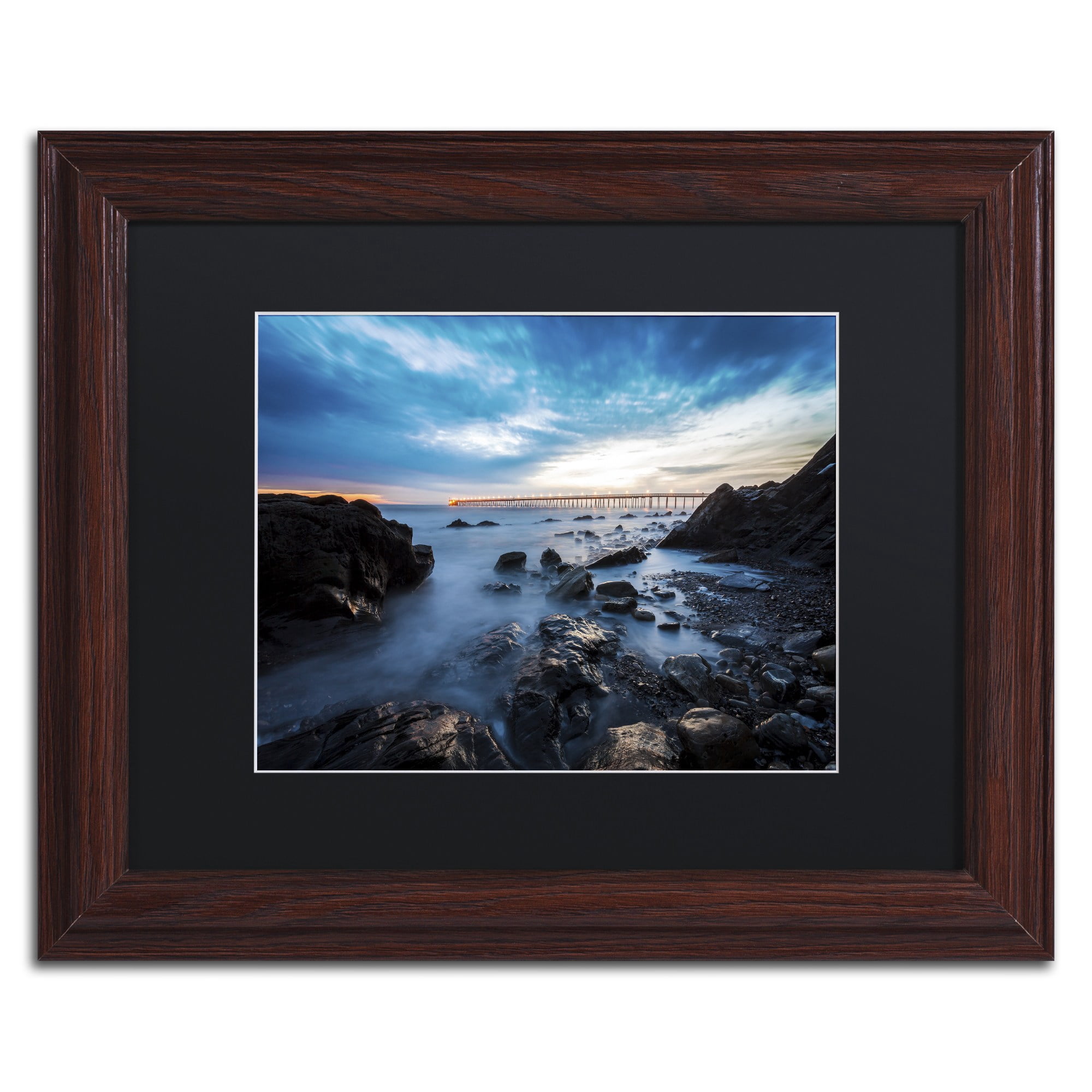 Chris Moyer 'Bacara Twilight' Black Matted Framed Art
