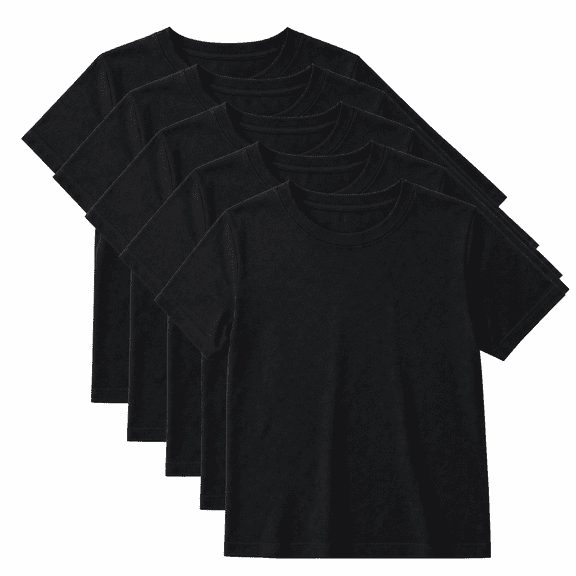 Boys T Shirts Girls Toddler 5 Pack 100% Cotton Crew Short Sleeve Comfy Summer Kids Clothes 3T-12