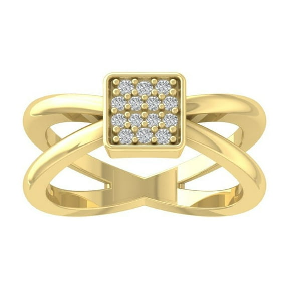 ARAIYA FINE JEWELRY 10K Yellow Gold Round Cluster Lab Grown Diamond Engagement Ring (1/6 cttw, VS Clarity, D-F Color) Size 6.5