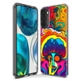 thumbnail image 3 of MUNDAZE Motorola Moto G Play 2021 Shockproof Clear Hybrid Protective Phone Case Neon Rainbow Psychedelic Trippy Hippie Big Brain, 3 of 5