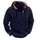 thumbnail image 1 of pstuiky camisas de manga larga para hombre, Sudadera con capucha para hombre, manga larga, cuello alto, cremallera frontal a media altura y colores a juego. salir tops xl, 1 of 5