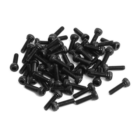 

M2x7mm Alloy Steel Hex Socket Head Knurled Cap Screw Bolt Black 50pcs