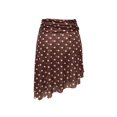 thumbnail image 6 of Brown & White Polka Dot Mesh High Waist A-Line Skirt For Women, 6 of 8