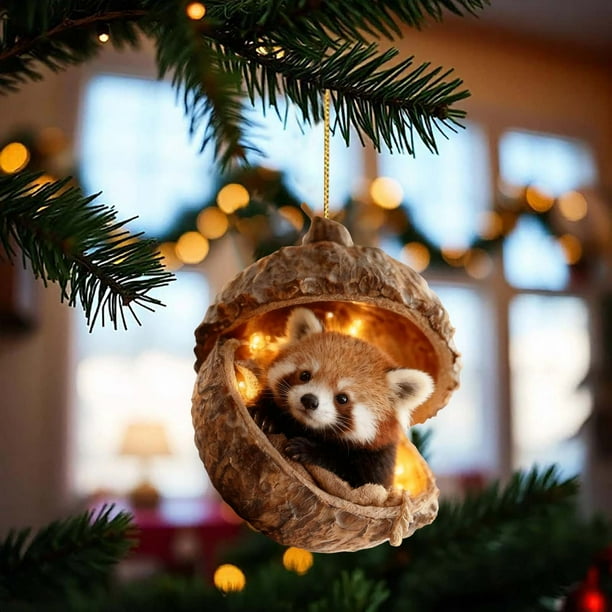 Adornos Navideños Acrílicos Colgantes de 8 Cm | Adornos Duraderos para Árbol de Navidad | Aro Ligero para Colgar | Decoración Festiva para El Hogar | Colgante Navideño Multiusos para Árbol y Decoraci
