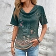 thumbnail image 1 of iTNHFP T-Shirt pour Femmes Hauts en Solde Prime Mode Manches Courtes Imprimé Décontracté Tunique, 1 of 3