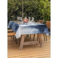 thumbnail image 3 of Outdoor Tablecloth with Umbrella Hole for Patio/Picnic/Party/Camping, Ombre Dark Blue Waterproof Table Cloth Rectangle Table Cover Washable, Modern Simple Painting Art (60"x 102"), 3 of 9