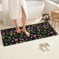 thumbnail image 4 of Pioneer Flower Floral Print Pattern Bathroom Rugs Mat, Non Slip Microfiber Bathroom Rug with Rubber Backing, Soft Mats for Bathroom Floor Tub Shower, 24"x60", 4 of 5