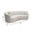 thumbnail image 6 of Benjara 97" Retro Curved- 4 Pillows Riha Sofa - Cream White Velvet/Gold Trim, 6 of 6