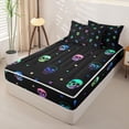 thumbnail image 2 of Homewish Rainbow Gradient Skull Zipper Full Size Comforter Sets with Fitted Sheet and 2 Pillowcases for Girls, Multicolor Star Gothic Head Zipper Bedding Set, Black Reversible, 4-Piece, 2 of 6