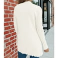 thumbnail image 5 of Jacenvly Cardigan For Women Long Sleeve Solid Knit Sweaters For Women Warm Comfort Thigh Length Coat Tops Casual Trendy Pocket Jacket Blouse, 5 of 5