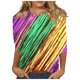 thumbnail image 2 of RKSTN Mardi Gras 3/4 Sleeve T Shirts for Women Top Oversized Crewneck Carnival Mask Print 3/4 Length Sleeve Shirt Womens Casual Round Neck Mask Tuesday Carnival Party Three Quarter Sleeve Tee Shirt, 2 of 5
