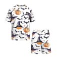 thumbnail image 6 of Pajamas for Men Halloween Pumpkins Print Mens Pajama Set Short Sleeve Crewneck & Pajama Shorts, 6 of 7